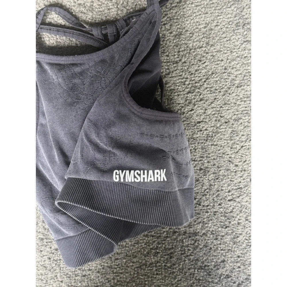 Gymshark‎ Women Charcoal Grey Seamless High Neck Strappy Sports Bra GLSB3685 S